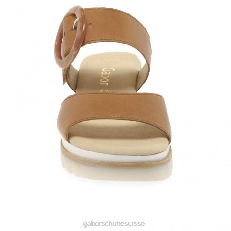 femmes Cognac chaussure VZ0VT153 sandales à talons compensés Gabor