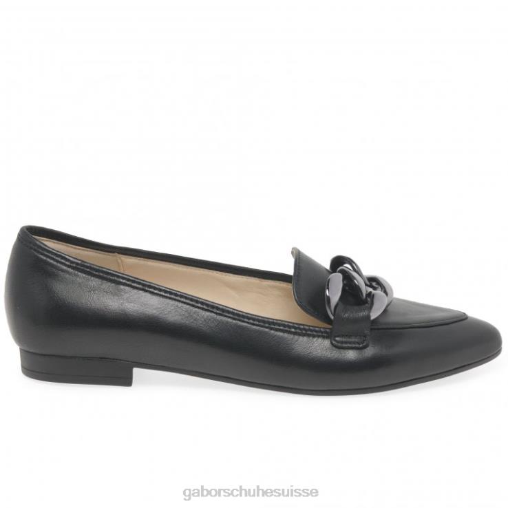 femmes Cuir noir chaussure VZ0VT97 mocassins carol Gabor