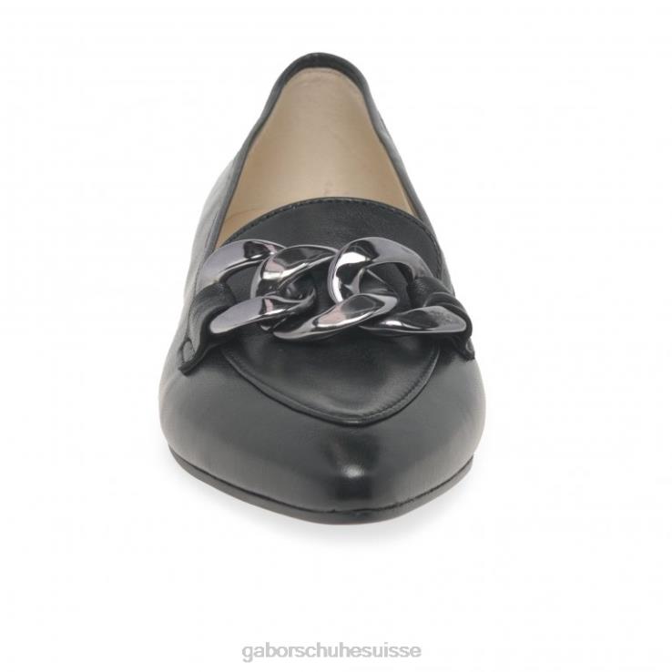 femmes Cuir noir chaussure VZ0VT97 mocassins carol Gabor