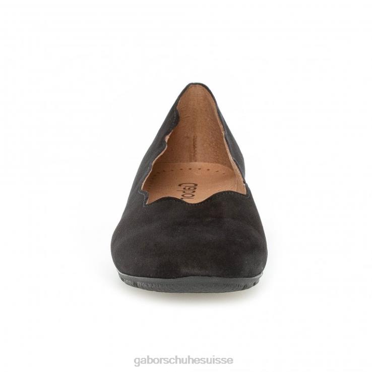 femmes Suède noir chaussure VZ0VT112 résister aux chaussures Gabor