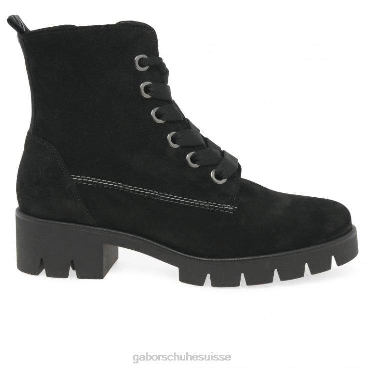 femmes Suède noir chaussure VZ0VT191 bottines baccara Gabor