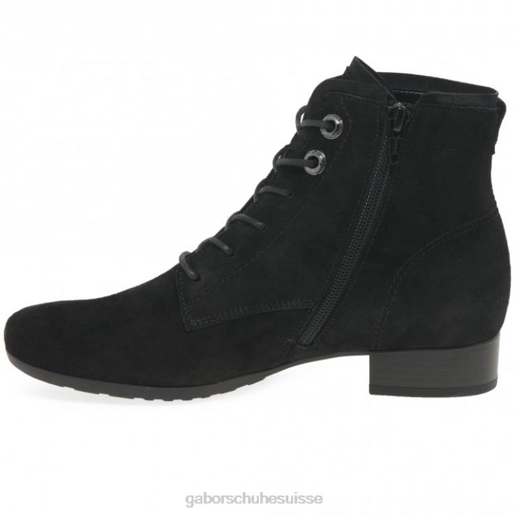 femmes Suède noir chaussure VZ0VT214 bottines bateau Gabor