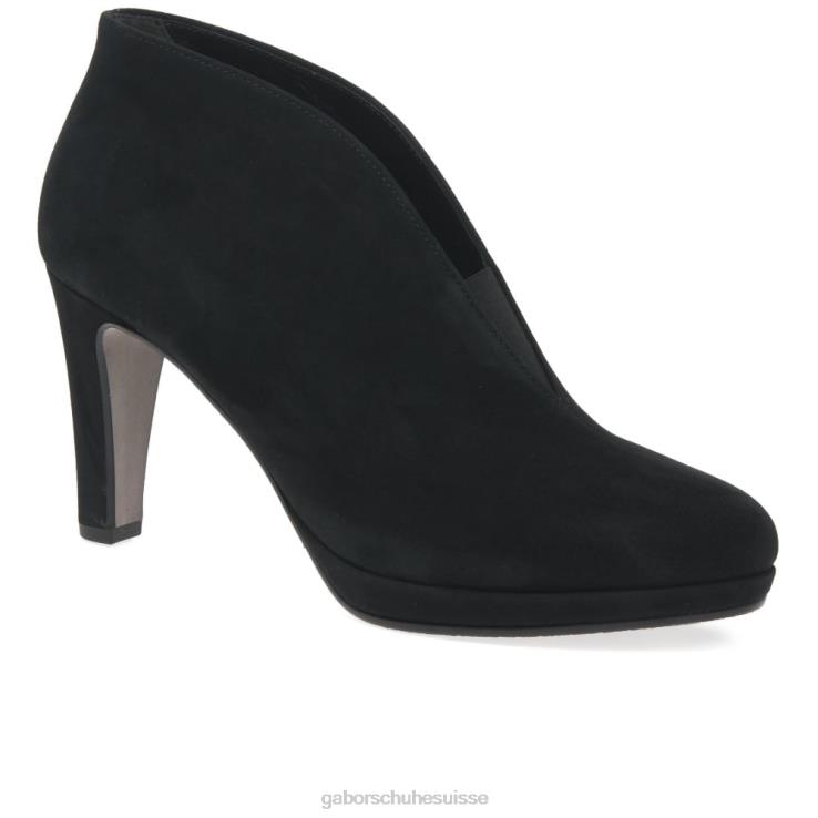 femmes Suède noir chaussure VZ0VT218 amien - bottines modernes à enfiler Gabor