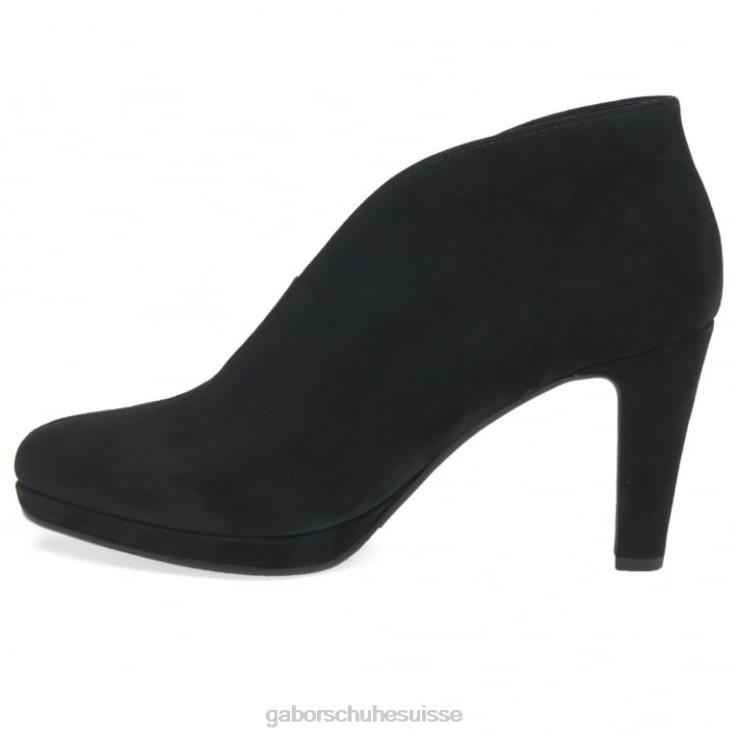 femmes Suède noir chaussure VZ0VT218 amien - bottines modernes à enfiler Gabor
