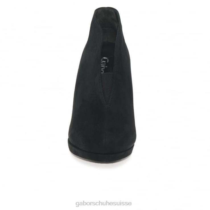 femmes Suède noir chaussure VZ0VT218 amien - bottines modernes à enfiler Gabor