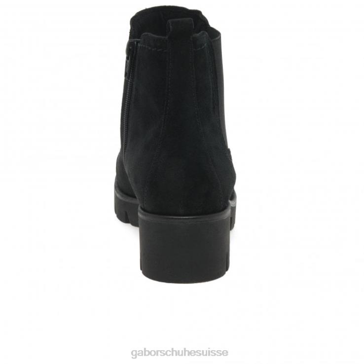 femmes Suède noir chaussure VZ0VT219 bottines chelsea en daim bodo Gabor