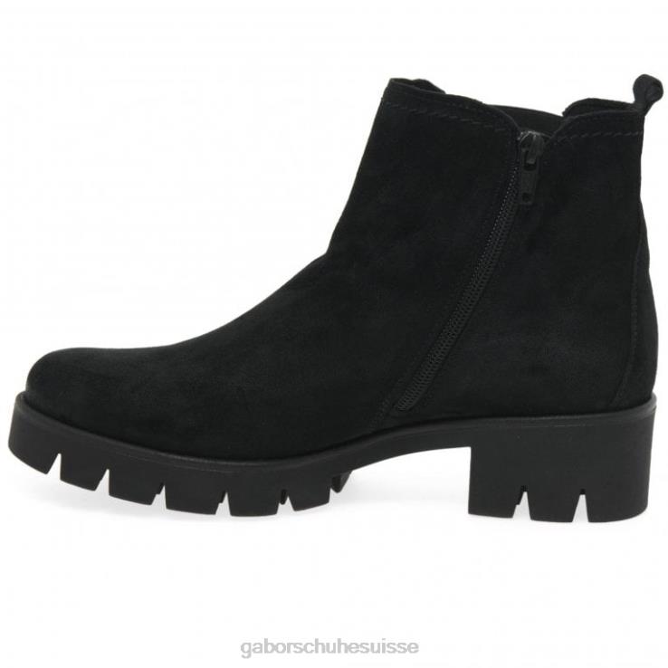 femmes Suède noir chaussure VZ0VT219 bottines chelsea en daim bodo Gabor
