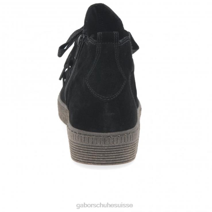 femmes Suède noir chaussure VZ0VT230 bottines lance Gabor