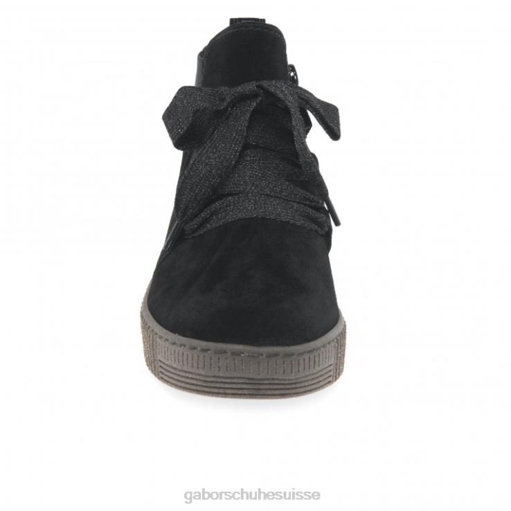 femmes Suède noir chaussure VZ0VT230 bottines lance Gabor