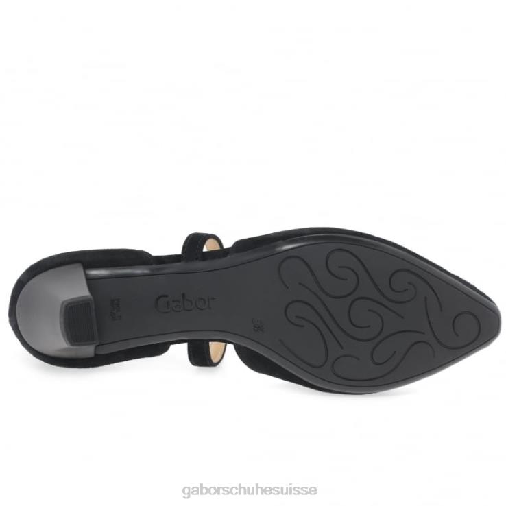 femmes Suède noir chaussure VZ0VT31 Callow - escarpins modernes à brides croisées Gabor