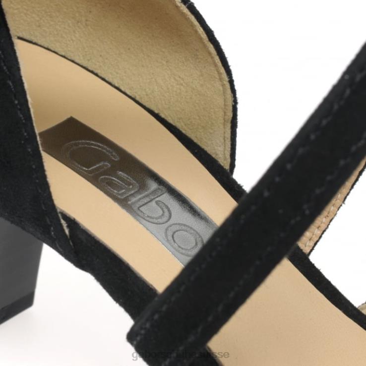 femmes Suède noir chaussure VZ0VT31 Callow - escarpins modernes à brides croisées Gabor