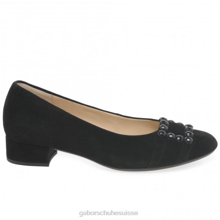 femmes Suède noir chaussure VZ0VT318 escarpins diablo Gabor
