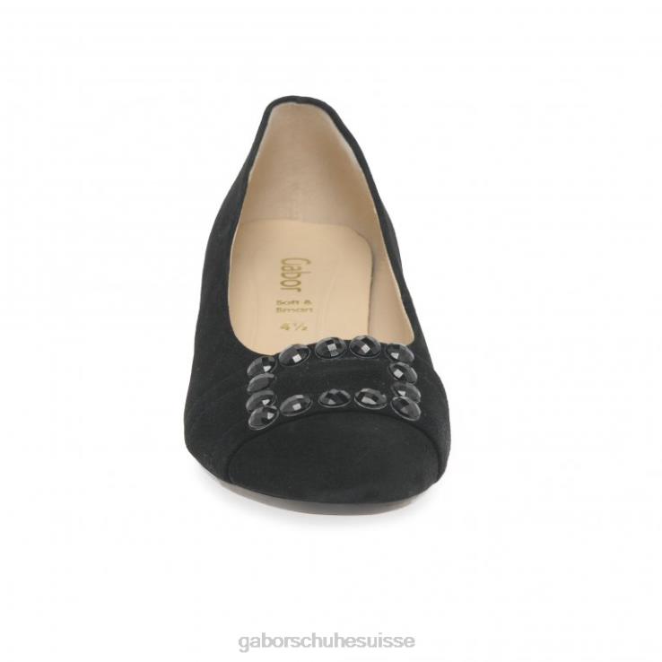 femmes Suède noir chaussure VZ0VT318 escarpins diablo Gabor