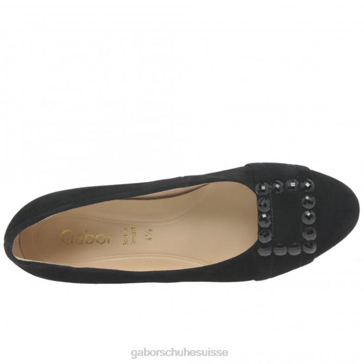 femmes Suède noir chaussure VZ0VT318 escarpins diablo Gabor