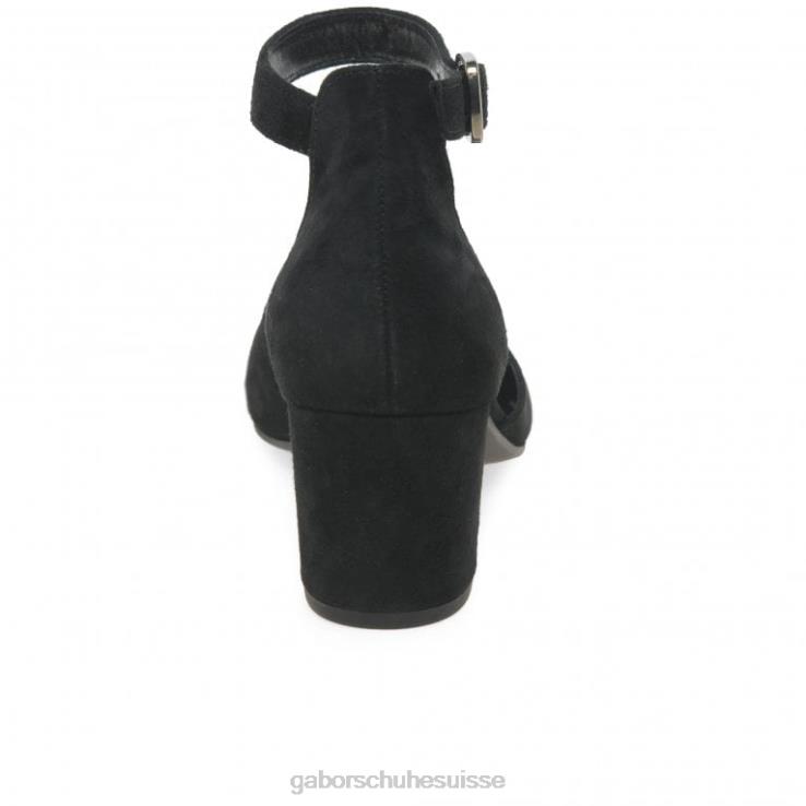 femmes Suède noir chaussure VZ0VT39 chaussures de gala ouvertes Gabor