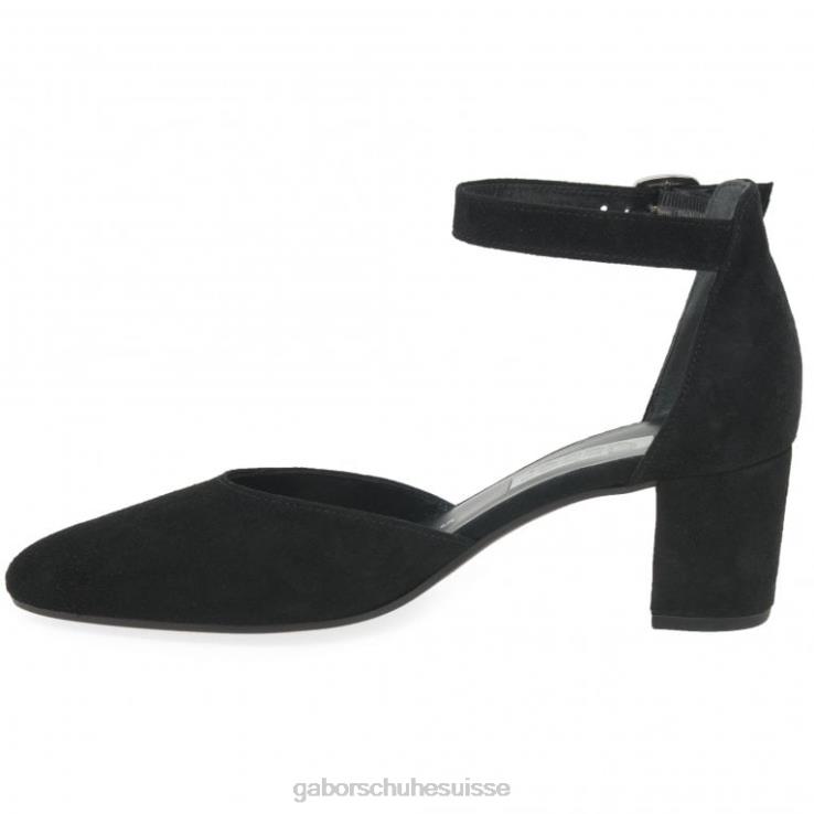 femmes Suède noir chaussure VZ0VT39 chaussures de gala ouvertes Gabor