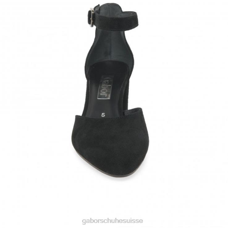femmes Suède noir chaussure VZ0VT39 chaussures de gala ouvertes Gabor