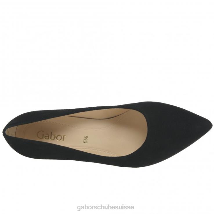 femmes Suède noir chaussure VZ0VT55 escarpins danois Gabor