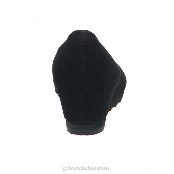 femmes Suède noir chaussure VZ0VT61 demander des escarpins compensés modernes Gabor