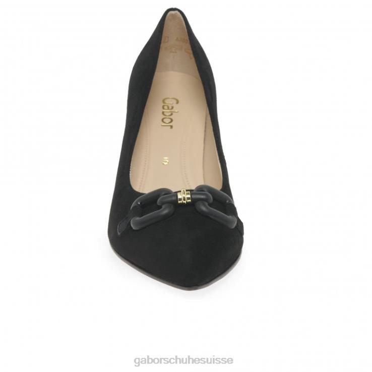 femmes Suède noir chaussure VZ0VT66 escarpins journal Gabor