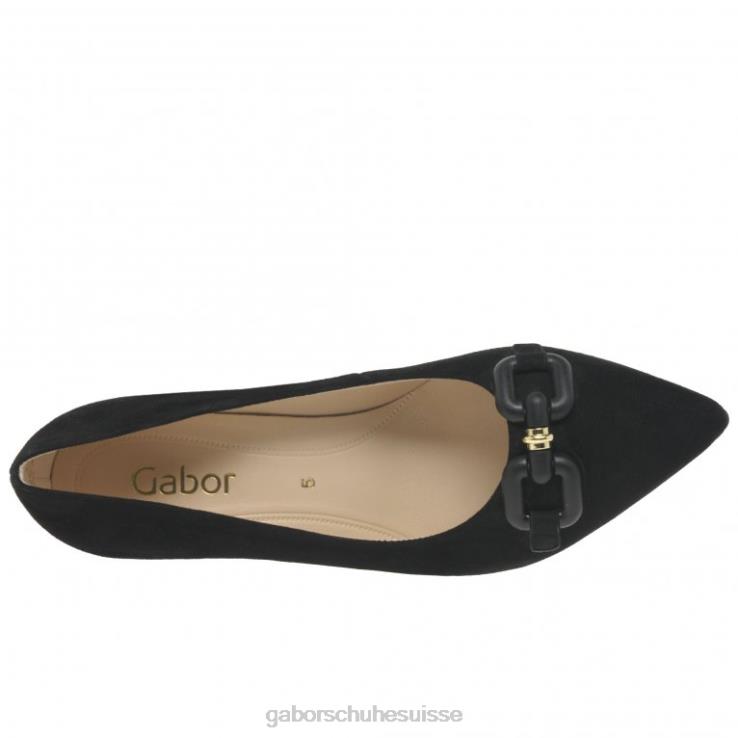 femmes Suède noir chaussure VZ0VT66 escarpins journal Gabor