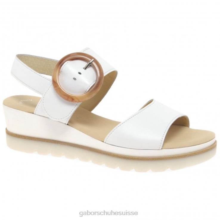 femmes blanc chaussure VZ0VT154 sandales à talons compensés Gabor