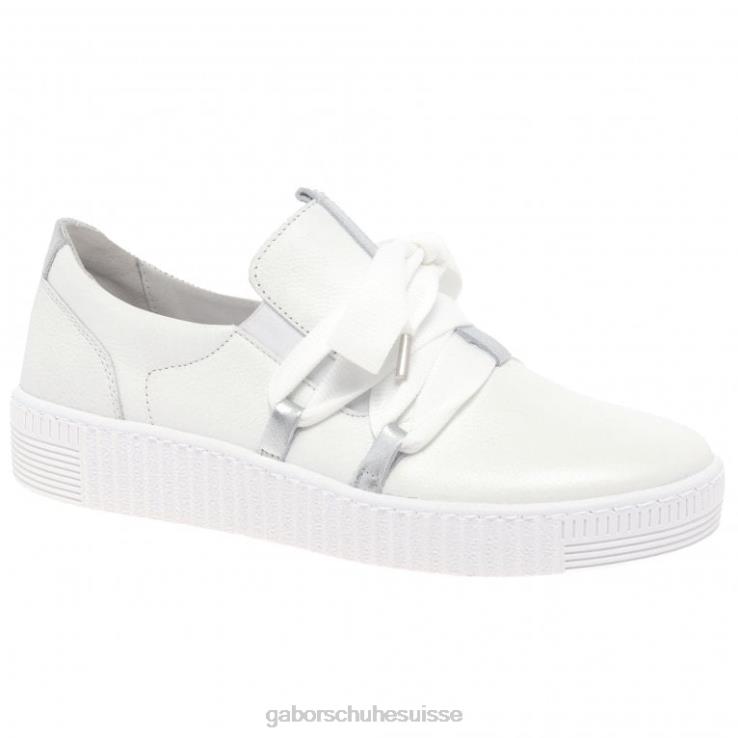 femmes blanc/argent chaussure VZ0VT130 baskets casual valse Gabor