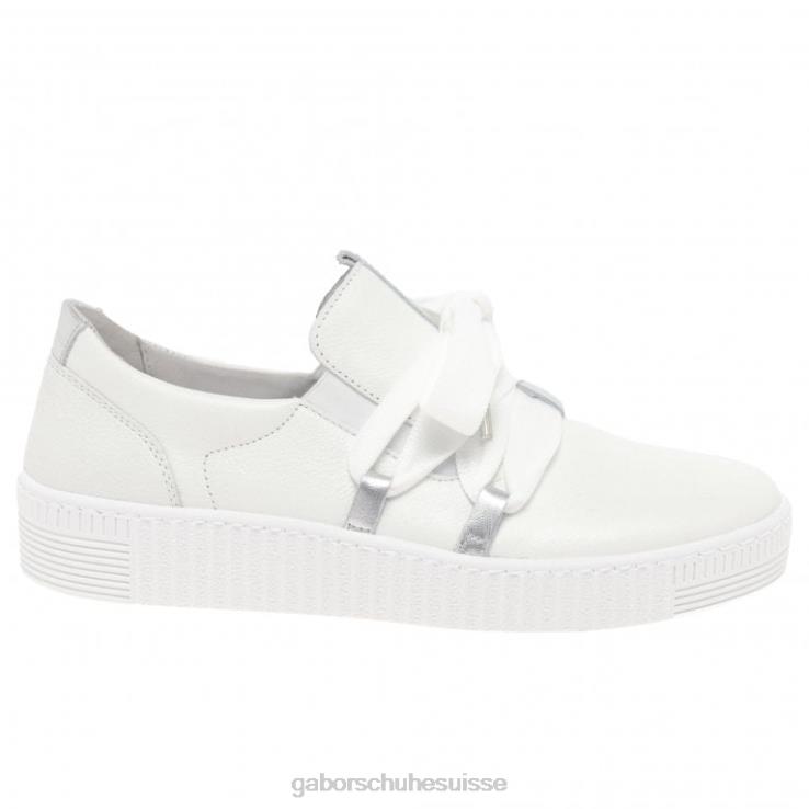 femmes blanc/argent chaussure VZ0VT130 baskets casual valse Gabor