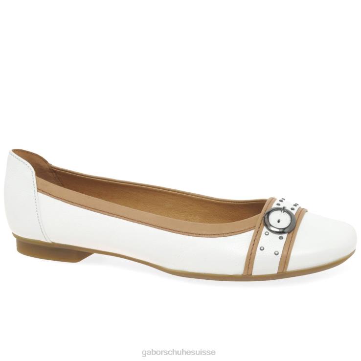 femmes blanc/cognac chaussure VZ0VT94 escarpins décontractés à boucle à clous Michelle Gabor