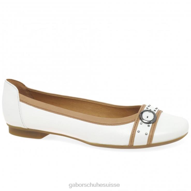 femmes blanc/cognac chaussure VZ0VT94 escarpins décontractés à boucle à clous Michelle Gabor