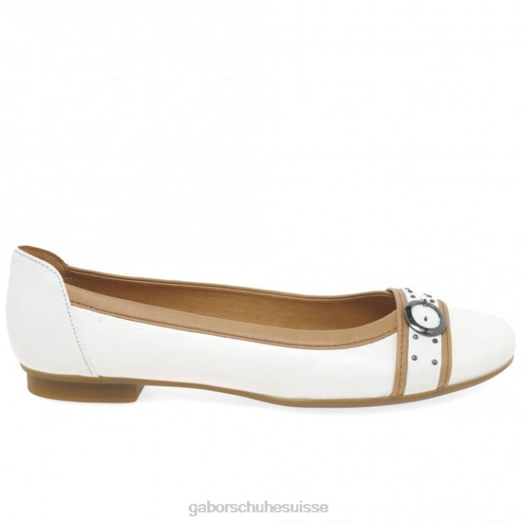 femmes blanc/cognac chaussure VZ0VT94 escarpins décontractés à boucle à clous Michelle Gabor