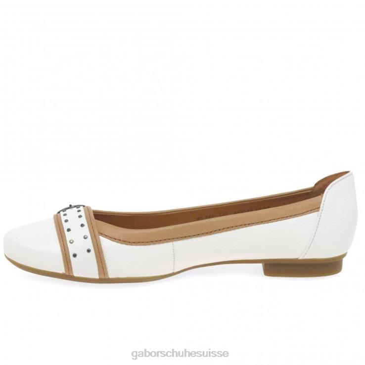 femmes blanc/cognac chaussure VZ0VT94 escarpins décontractés à boucle à clous Michelle Gabor