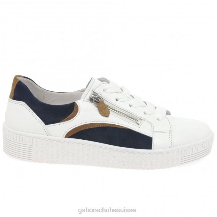 femmes blanc/marine chaussure VZ0VT143 formateurs wemo Gabor