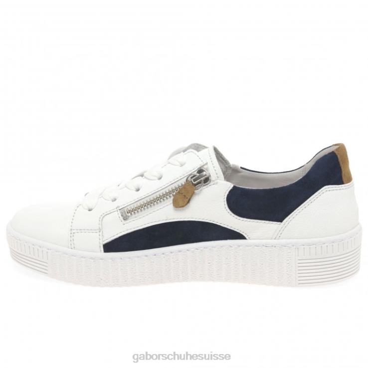 femmes blanc/marine chaussure VZ0VT143 formateurs wemo Gabor