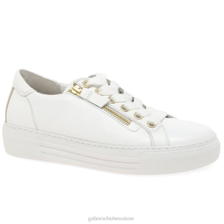 femmes blanc/platine chaussure VZ0VT144 formateurs sur le campus Gabor