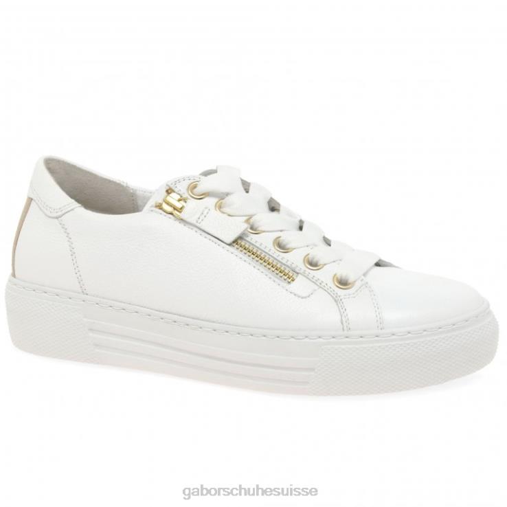 femmes blanc/platine chaussure VZ0VT144 formateurs sur le campus Gabor
