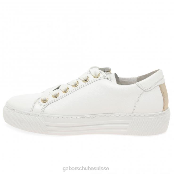 femmes blanc/platine chaussure VZ0VT144 formateurs sur le campus Gabor