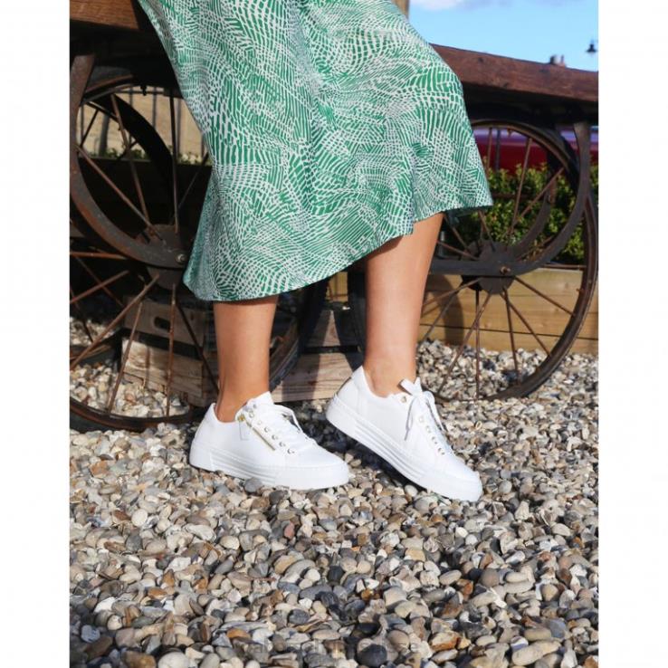 femmes blanc/platine chaussure VZ0VT144 formateurs sur le campus Gabor