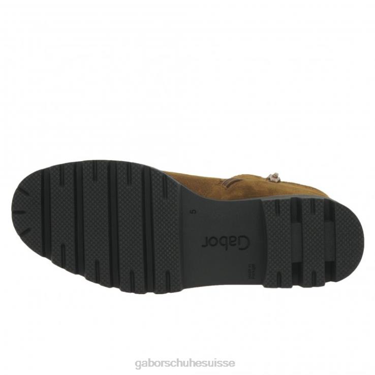 femmes daim cognac chaussure VZ0VT212 bottines chelsea newport Gabor