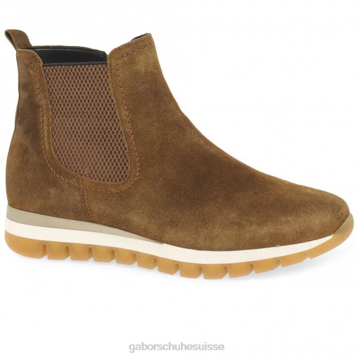 femmes daim cognac chaussure VZ0VT227 bottines caissières Gabor