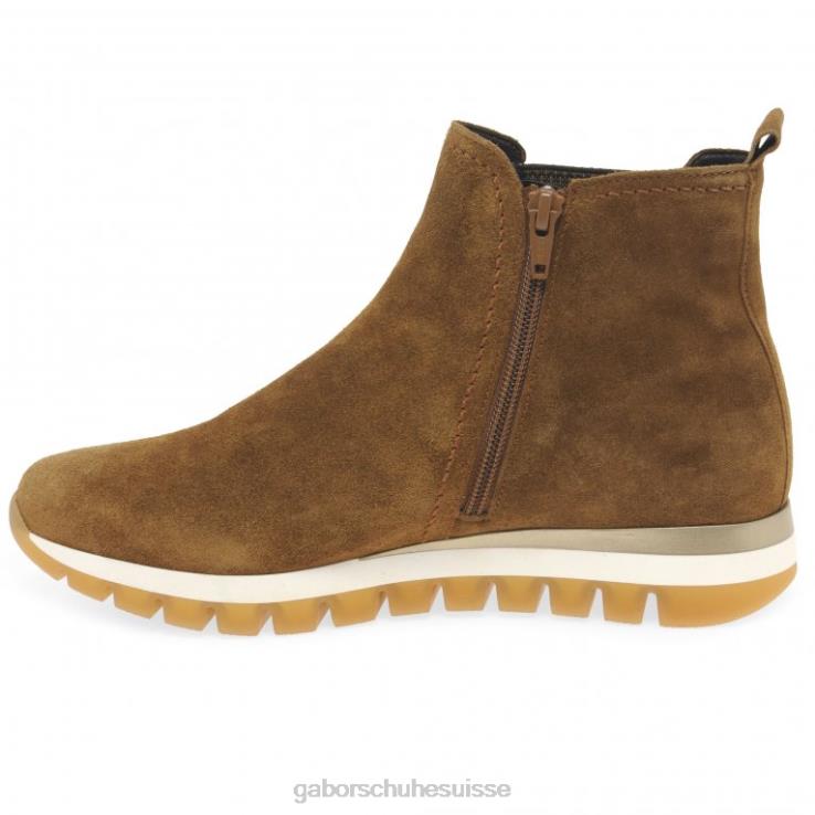 femmes daim cognac chaussure VZ0VT227 bottines caissières Gabor