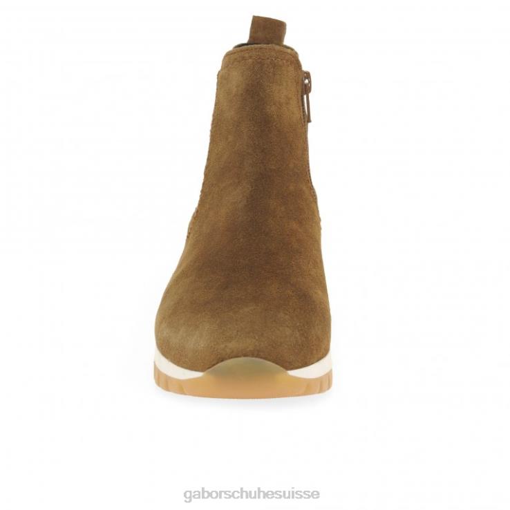 femmes daim cognac chaussure VZ0VT227 bottines caissières Gabor