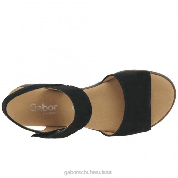 femmes daim noir/léopard chaussure VZ0VT166 sandales Raynor Gabor