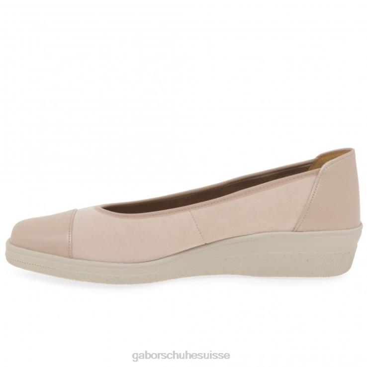 femmes daim rose clair chaussure VZ0VT117 escarpins à talons bas avec accents verni pétunia Gabor