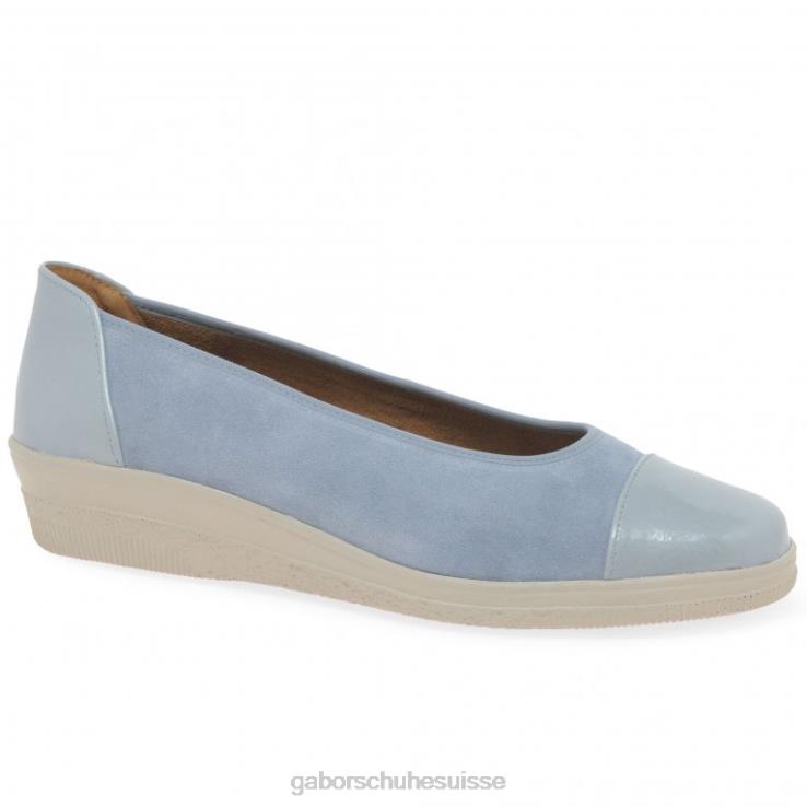 femmes lagune daim/vernis chaussure VZ0VT118 escarpins à talons bas avec accents verni pétunia Gabor