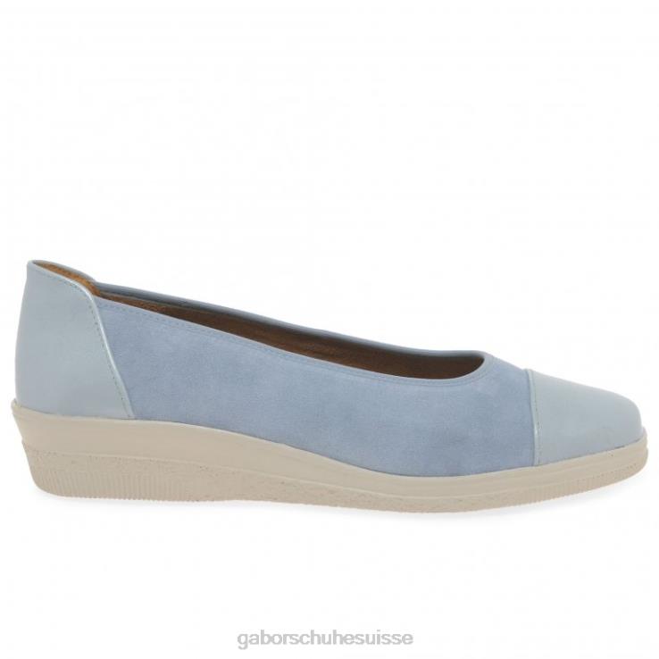 femmes lagune daim/vernis chaussure VZ0VT118 escarpins à talons bas avec accents verni pétunia Gabor