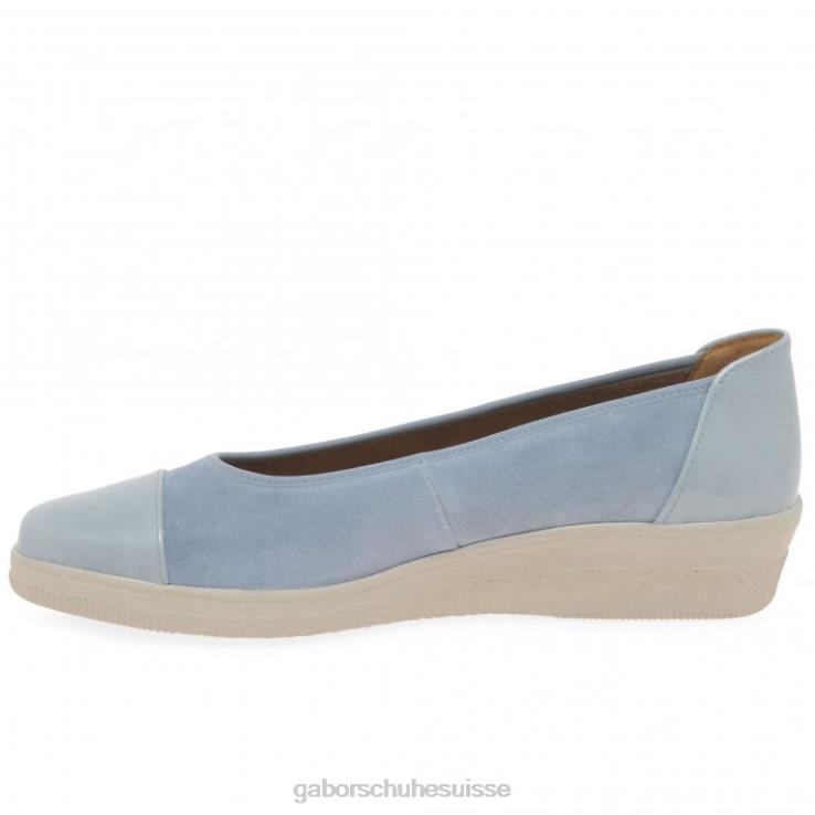 femmes lagune daim/vernis chaussure VZ0VT118 escarpins à talons bas avec accents verni pétunia Gabor