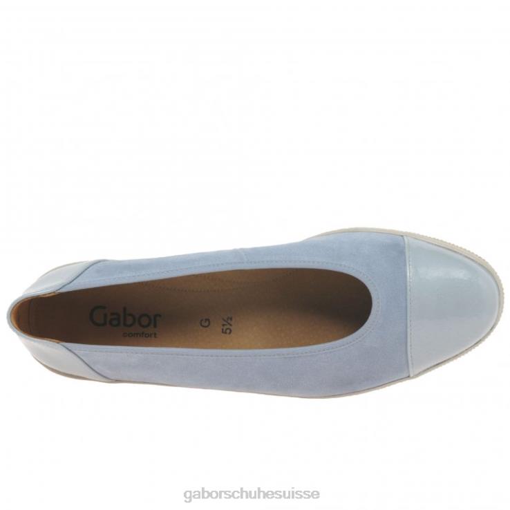 femmes lagune daim/vernis chaussure VZ0VT118 escarpins à talons bas avec accents verni pétunia Gabor