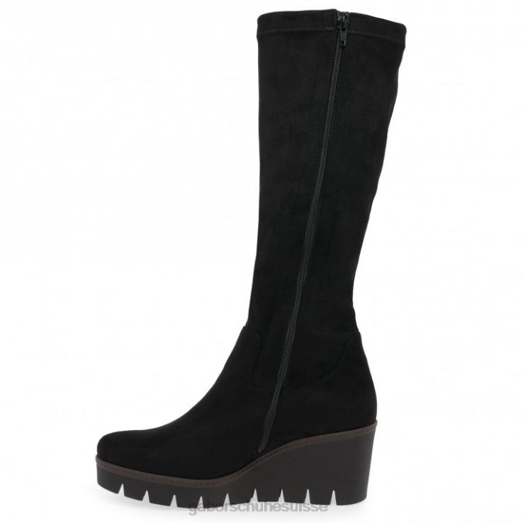 femmes microvelours noir chaussure VZ0VT279 bottes hautes unit m Gabor