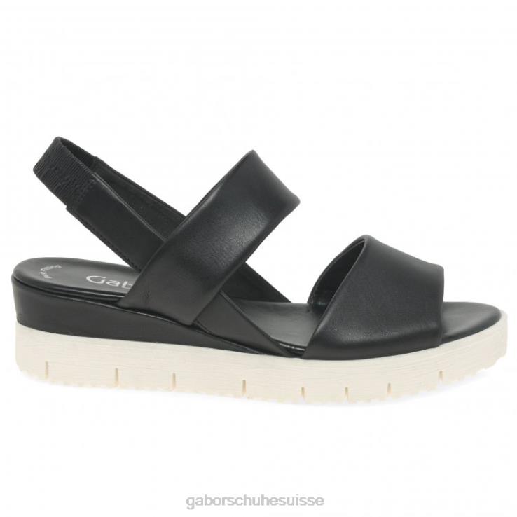 femmes noir chaussure VZ0VT168 sandales à talons compensés gavell Gabor